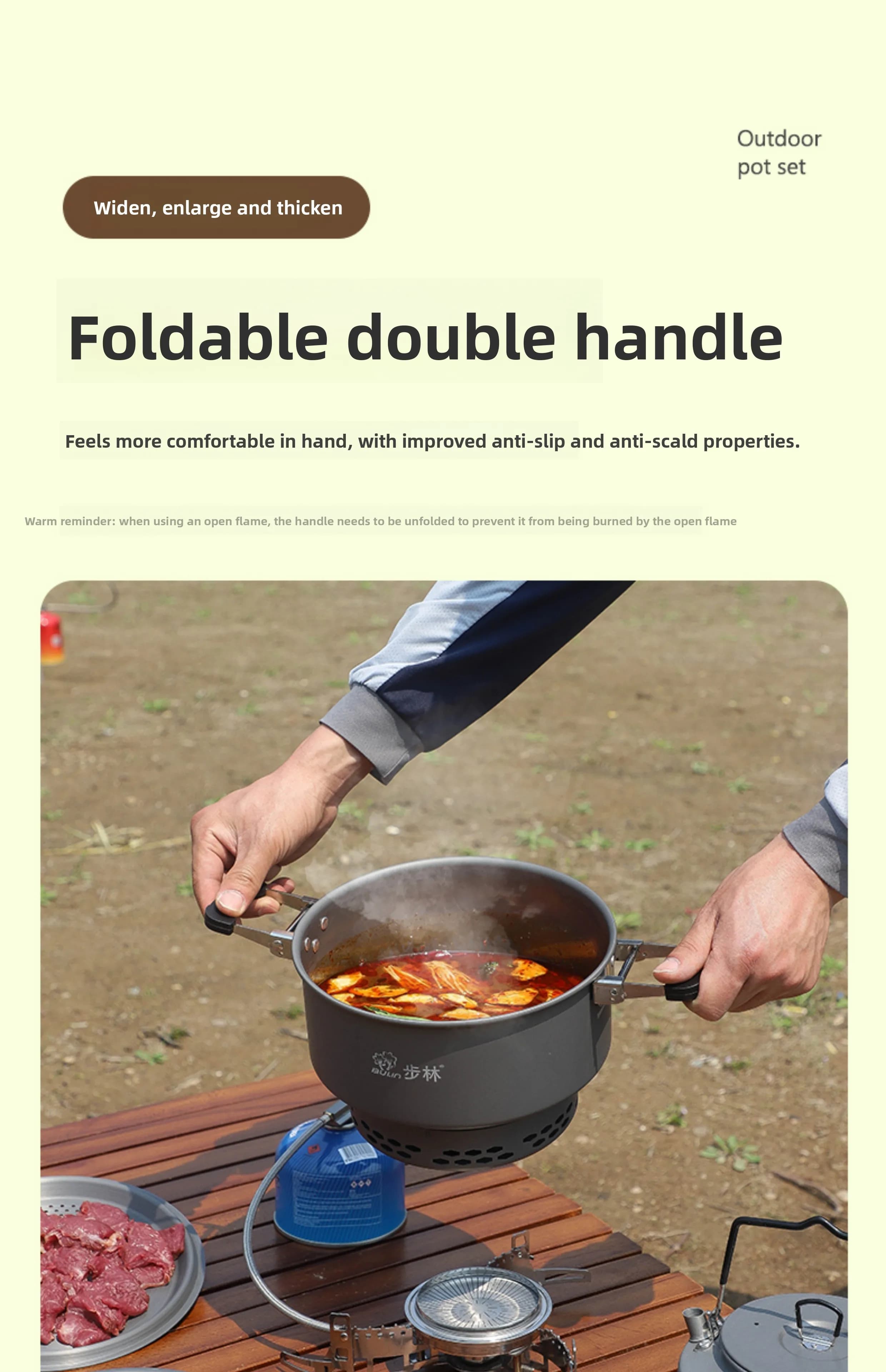 Nuovo set completo per picnic all'aperto 2026Bulin: fornello a cassetta portatile, pentola da campeggio, hot pot a risparmio energetico con riscaldamento rapido