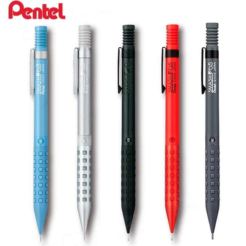 Pentel Japan Smash Limited Edition Metal Mechanical Pencil,Q1005 Anti-Break,Uninterrupted Lead,Design Drawing Sketching lapices