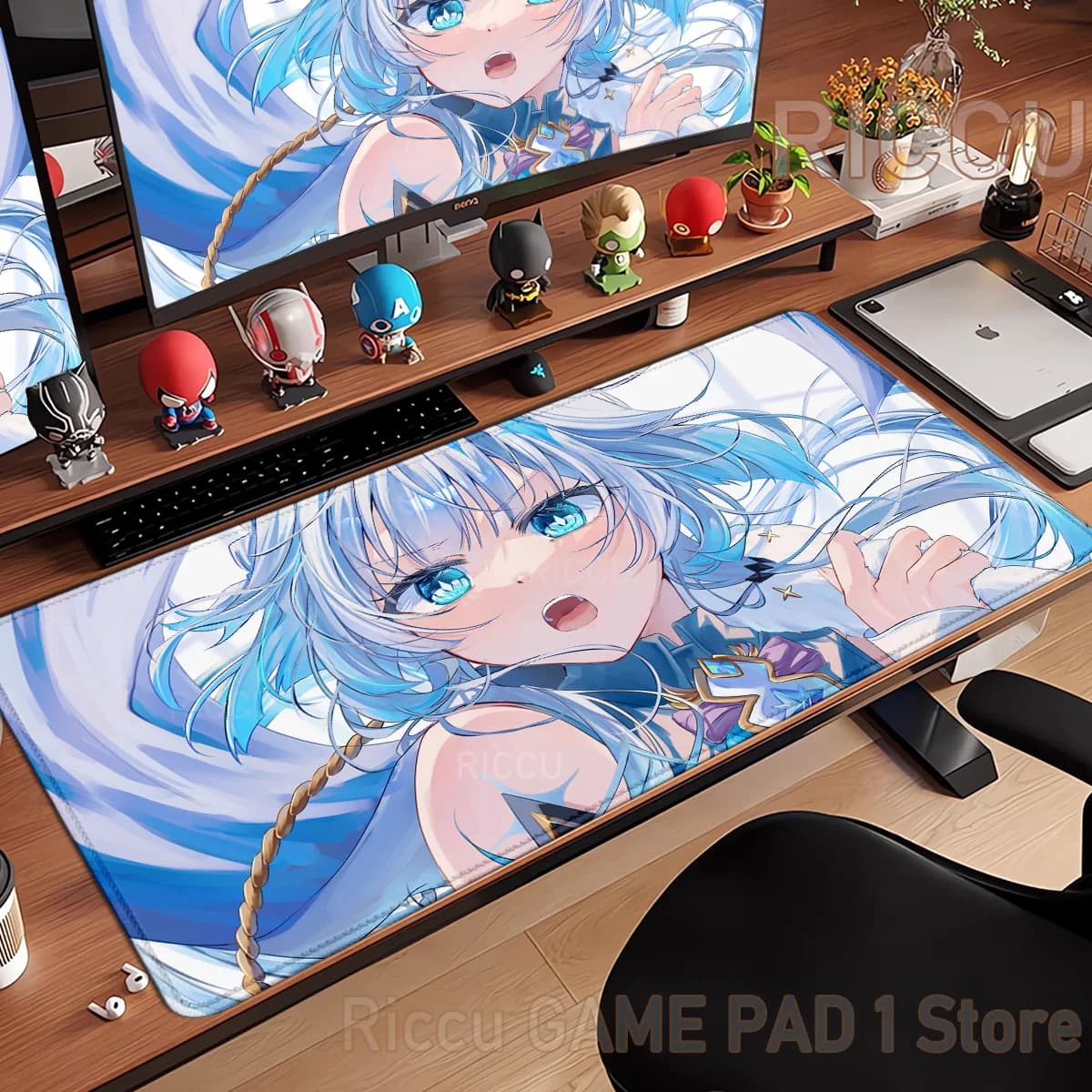 Stampa HD Honkai Star Rail Cerydra Tappetino per mouse per computer Scrivania Accessori per ufficio Armadietto Tastiera Tappetini da gioco Tappetino per mouse grande in gomma