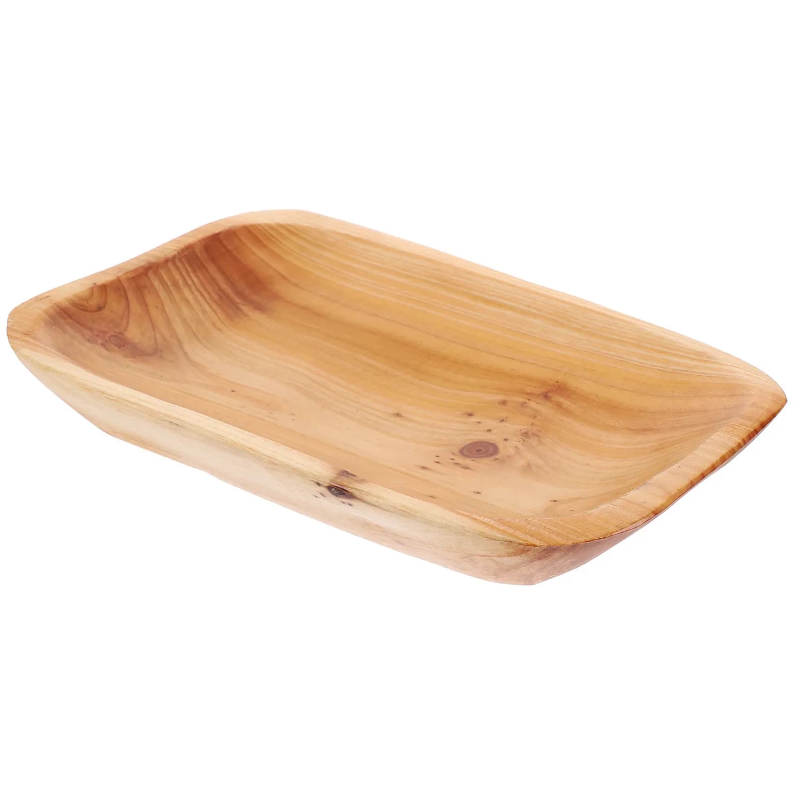 Vassoio Vintage Irregolare in Legno Naturale per Frutta, Vassoio da Portata in Legno per Feste, Snack, Dessert, Colazione, Cena, Bevande, Torte, Noci e Frutta Secca