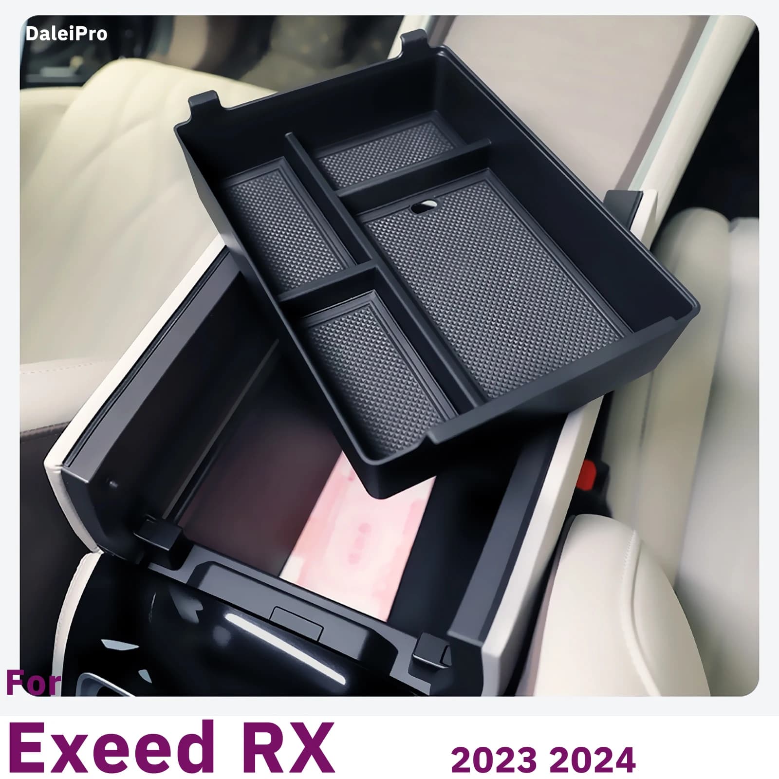 Per Exeed RX 2023 2024 Bracciolo Scatola di Immagazzinaggio Occhiali Scatola di Immagazzinaggio Auto Center Console Organizzatore Vassoio Accessori di Modifica Auto