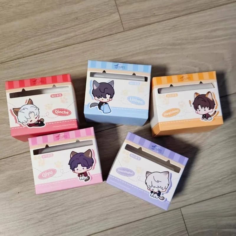 [Merchandise Ufficiale] Anime Love and Deepspace Game Caleb Sylus Rafayel Zayne Xavier - Blocco Note Adesivo Estraibile 'Il Tuo Gatto Ti Manca' - Regalo