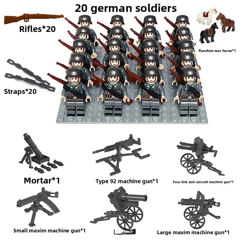 Nuovi giocattoli educativi per bambini, bambole di soldati americani, tedeschi e britannici della seconda guerra mondiale, puzzle.