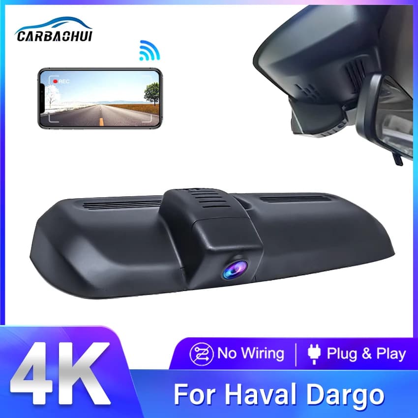 Car camera DVR Plug and Play 4K 2160P Dash Cam HD with WIFI for HAVAL DARGO 2021 2022 2023, power via USB, DashCam