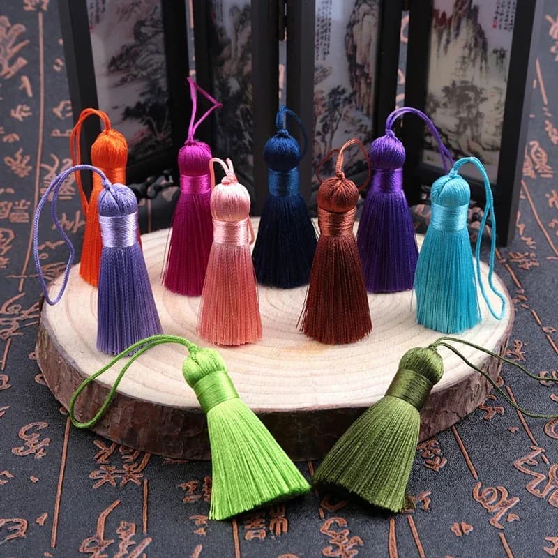 5 Pz/lotto 5 cm Poliestere Seta Nappa Frangia Pennello Nappe Trim Artigianato Risultati Dei Gioielli FAI DA TE Decorazioni Per La Casa Tende Da Cucire Accessori