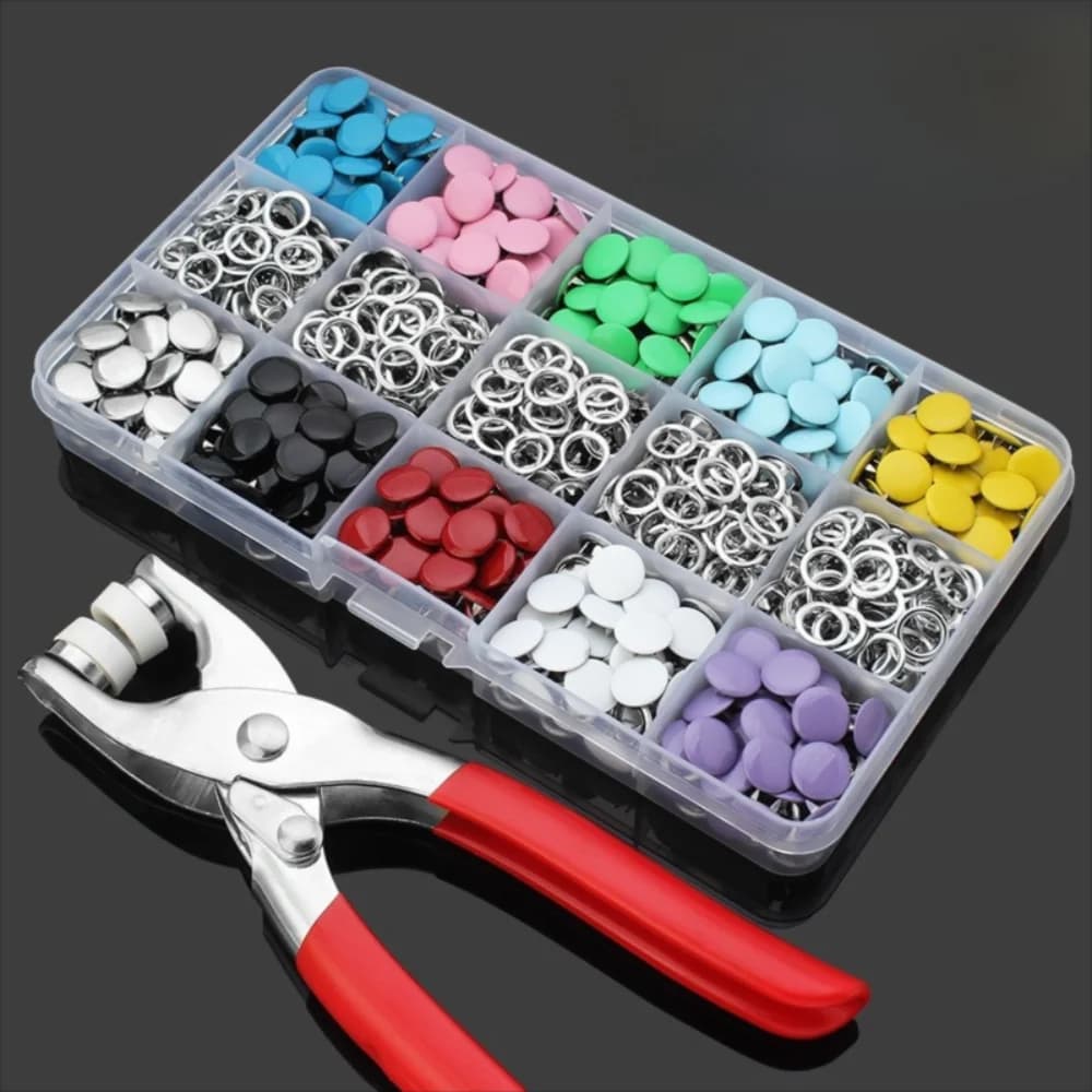 50 pz 9.5mm Punta In Metallo Fibbia Solido Colorato Punta In Metallo Pulsante Kit di Elementi di Fissaggio Bottone Indumento Accessorio Per Cucire