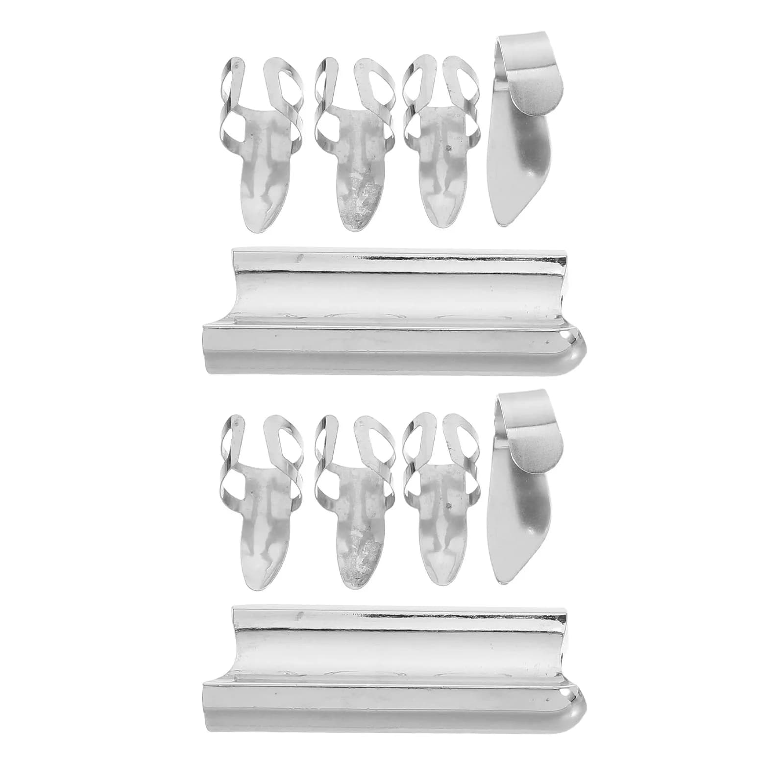 Set di 10 Pezzi: Slide per Chitarra e Plettri Regolabili Ergonomici in Metallo per Chitarra Acustica ed Elettrica