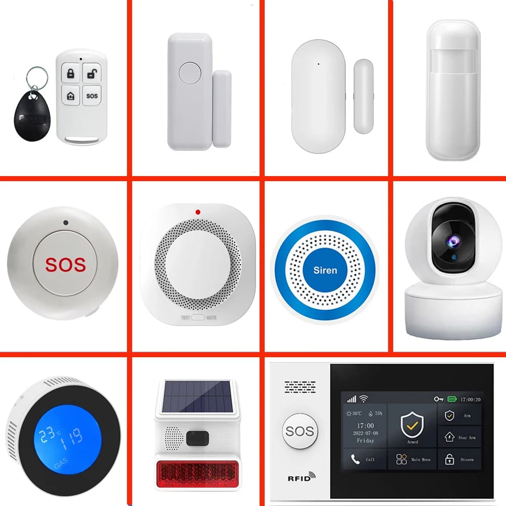 Accessori per allarme intelligente PGST 433 MHz, connessione WIFI GSM、 Sensore porta, kit allarme di sicurezza domestica wireless