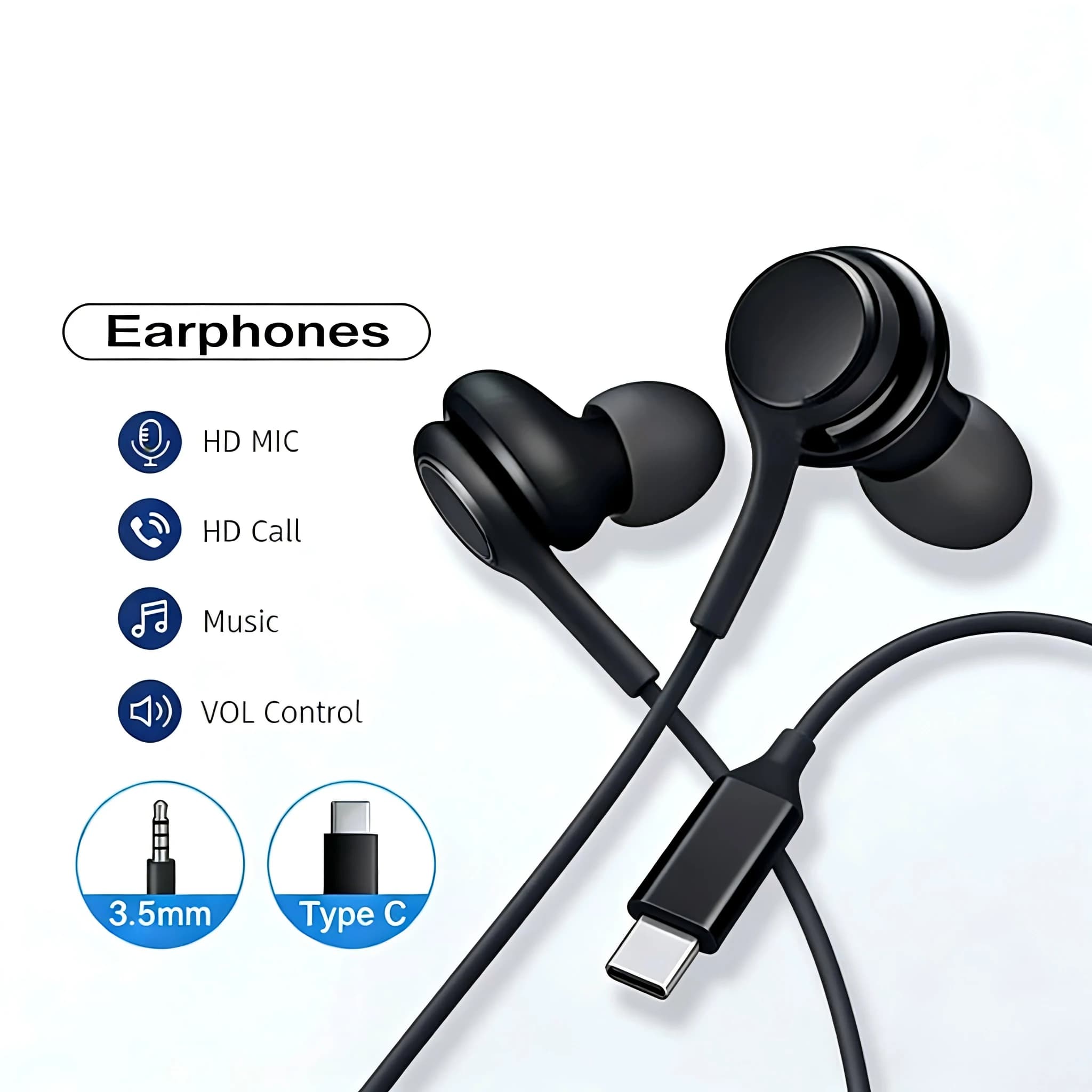 Auricolari Cablati Tipo C per Samsung Galaxy S24 S23 S22 S21 Ultra Plus Fe, Cuffie con Jack da 3,5mm per A54 A34 A53, Accessori per Telefoni