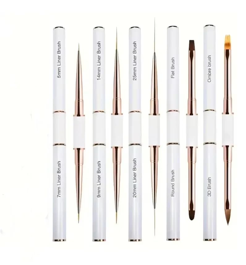 5Pcs Dual End Nail Art Pen Brushes Double-Ended Nail Art Brushes For Long Lines, Professional nail tools