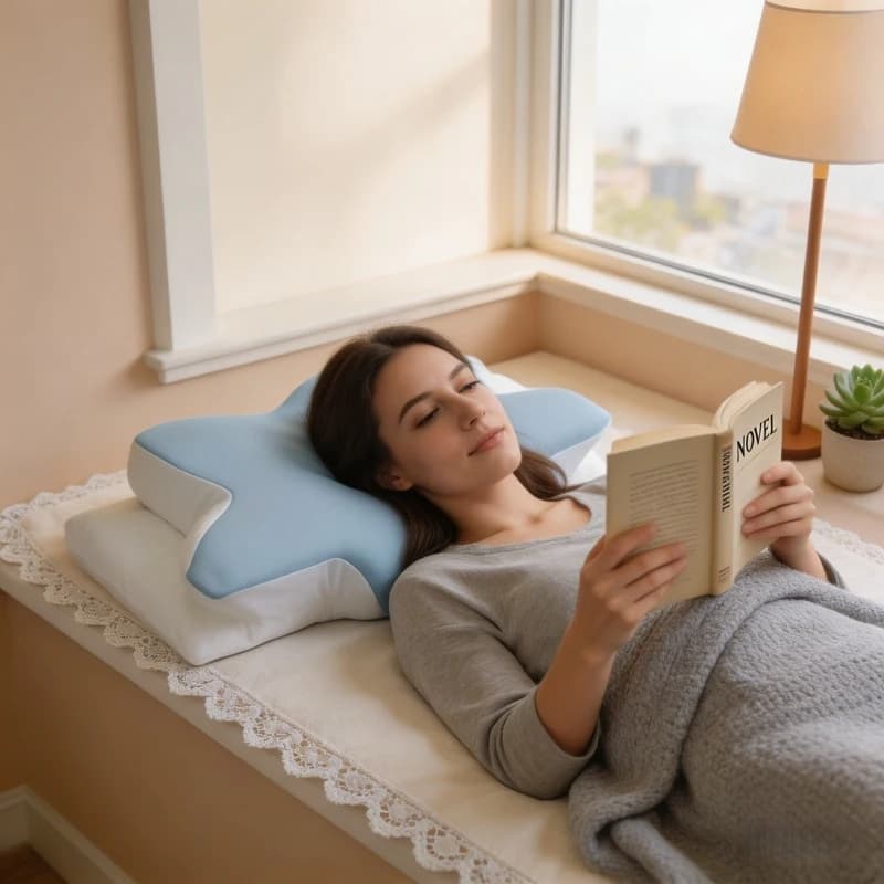 Cuscino Cervicale a Farfalla per Uso Domestico e Sonno, Ergonomico in Memory Foam a Lento Ritorno, Morbido e Confortevole per il Supporto della Salute