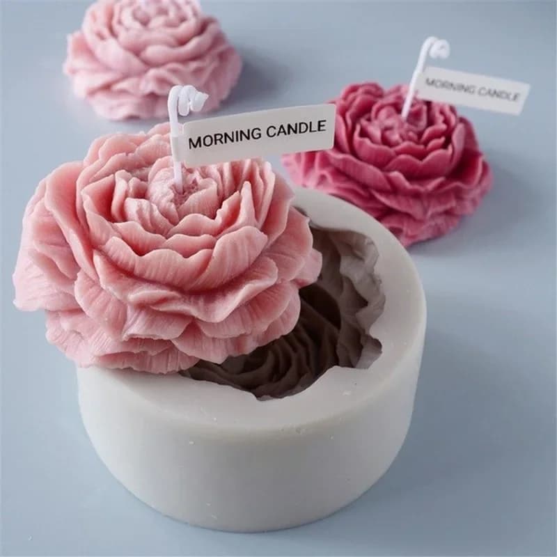 Large peony candle mold in Silicone aromatherapy homemade chalk soap handmade resin epoxy ice cooking fast mold decorations for home gifts