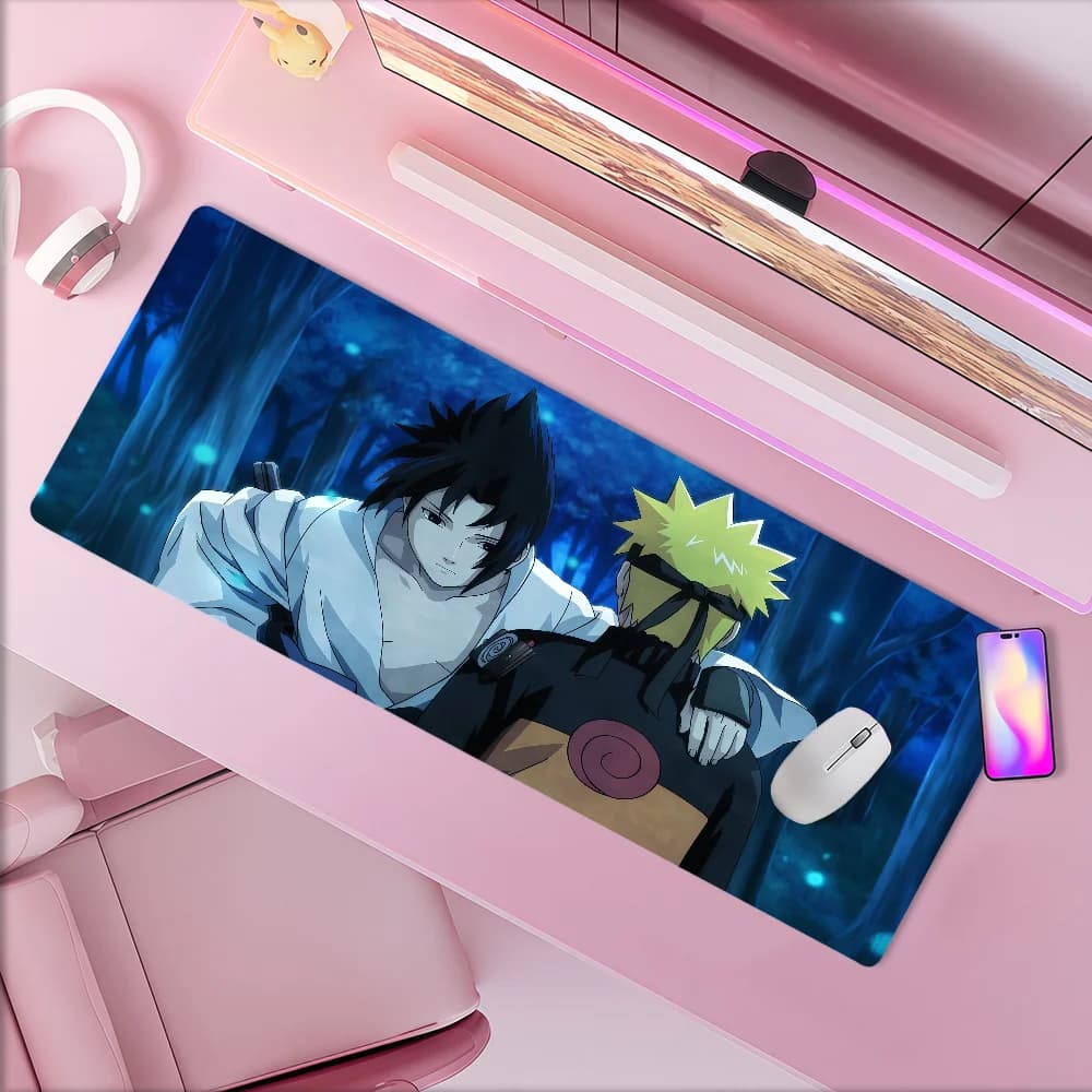 N-Naruto Uchiha Sasuke Naruto Uzumaki Mouse Pad Non-slip Thickened MousePad Student Gaming Cushion Large Writing Lockedge Office