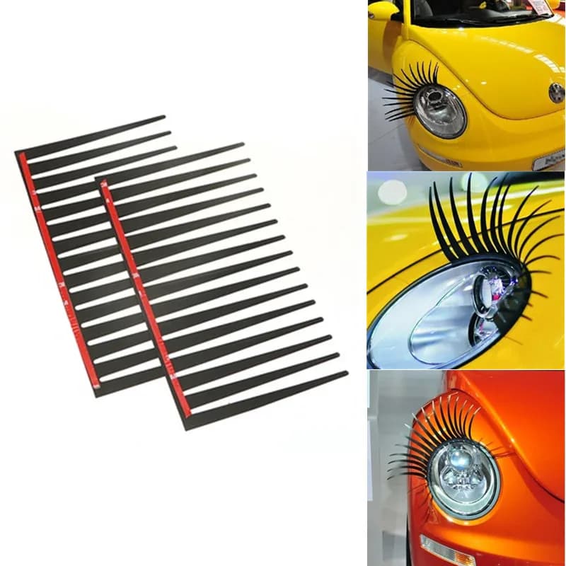 1 paio di fari adesivi per ciglia nere ciglia per auto ciglia finte per auto adesivo per auto moto Car Styling Automobiles