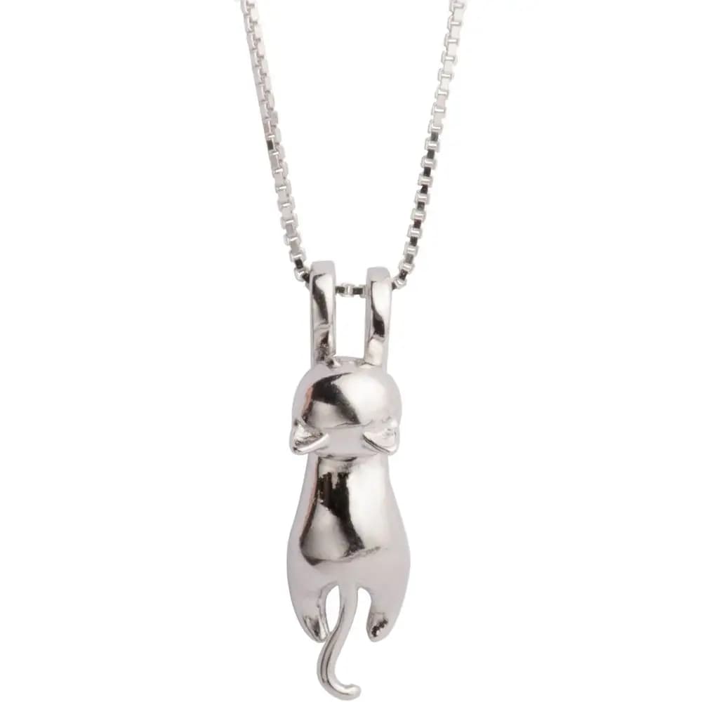 Collana con ciondolo a forma di gatto in argento sterling - Ciondolo delicato per donna, regalo di compleanno perfetto per amica, sorella o mamma