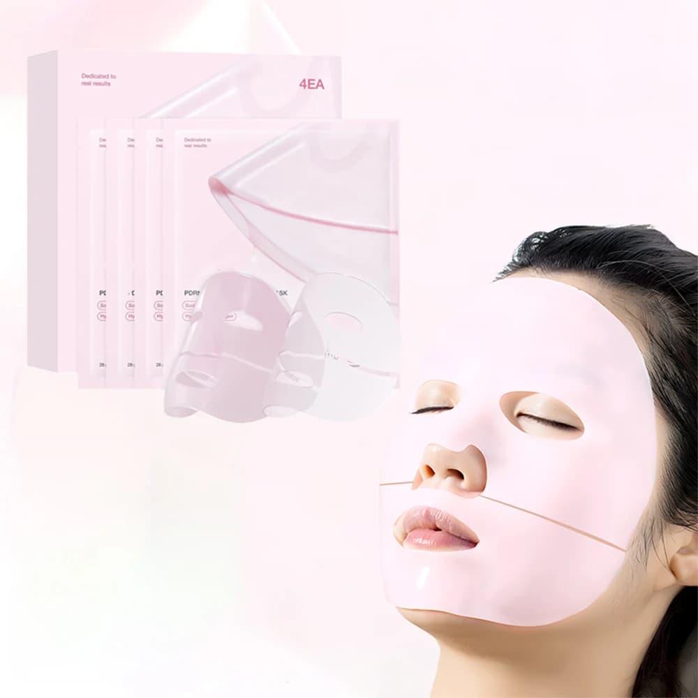 4 pz/scatola Assorbibile PDRN Rosa Collagene Gel Maschera Niacinamide Schiarente Idratante Collagene Rassodante Lifting Maschera Cura Della Pelle