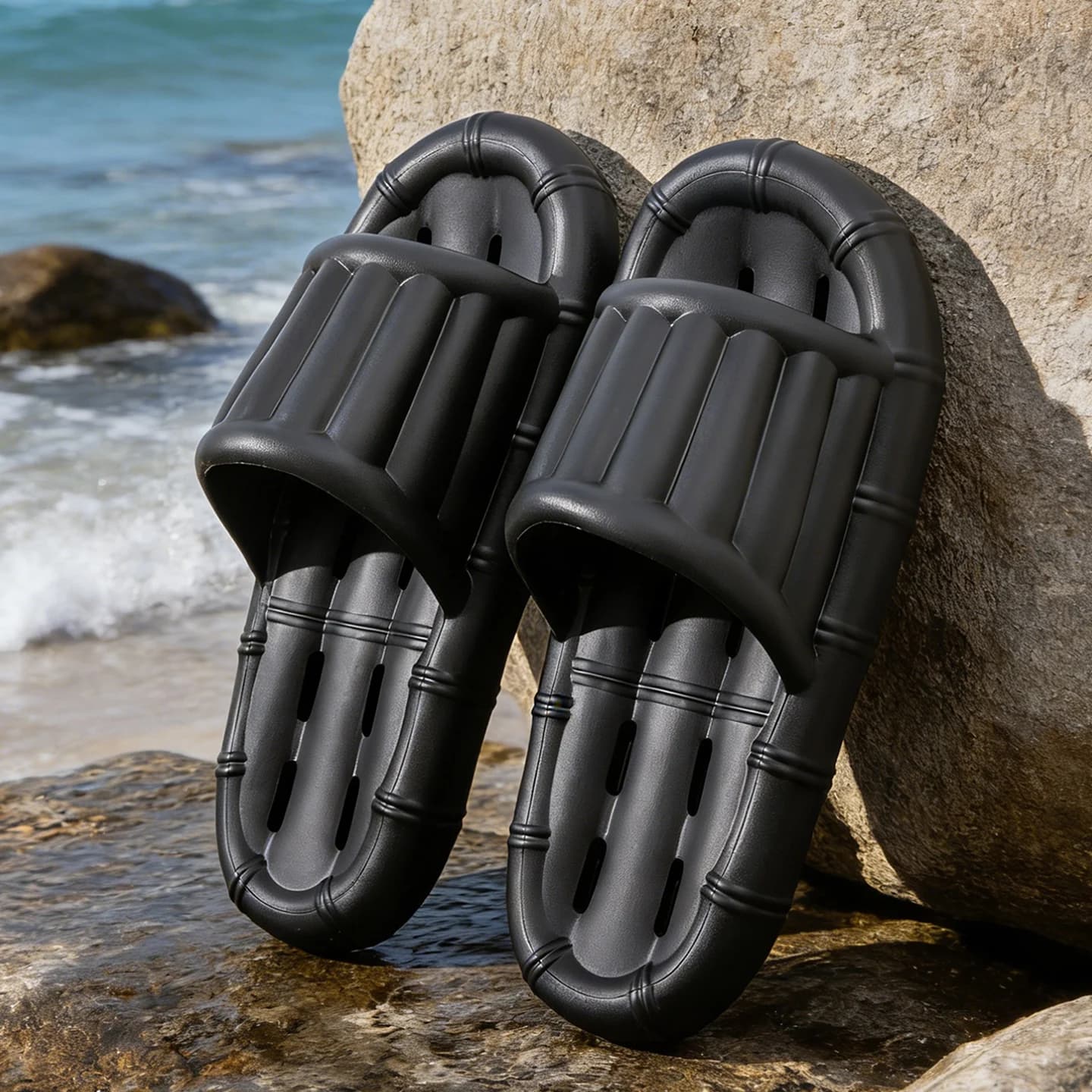 Men's Anti-slip Bath slippers, Quick drying, Lightweight and Breathable Shower Shoes for Home Use