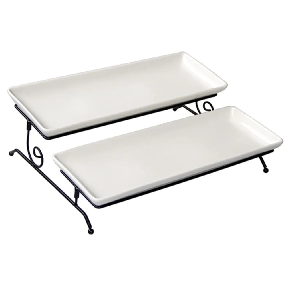 Removable Double Layer Cake Display Stand Luxury Dessert Serving Tray Iron Frame for Parties Tea Time Picnics Dried Fruit Candy