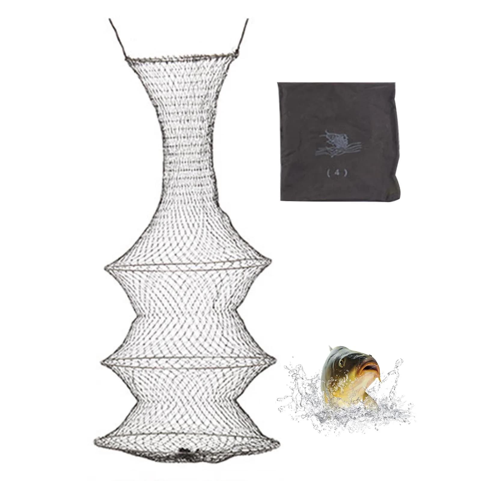 Borsa pieghevole per esche vive da pesca, design pieghevole in resistente rete di gomma spessa per la pesca all'aperto