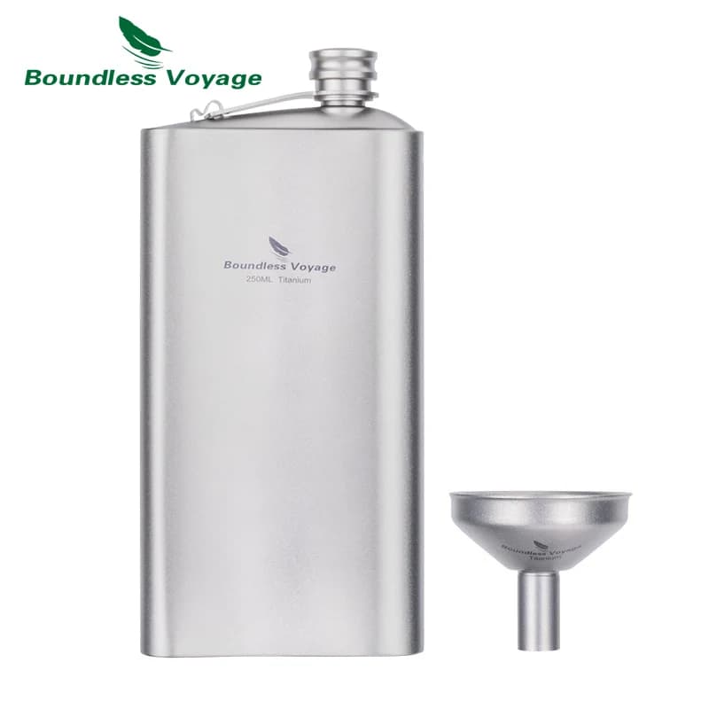 Fiaschetta in titanio Boundless Voyage con imbuto Fiaschetta tascabile ultraleggera a tenuta stagna per liquore e fiaschette per uomo