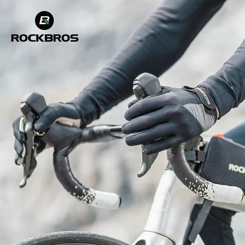 Guanti da Ciclismo ROCKBROS per Uomo e Donna, Guanti Antivento per MTB, Escursionismo, Viaggi, Bici da Montagna e Strada