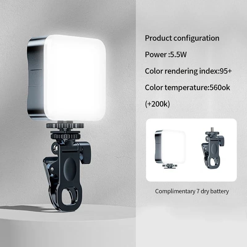 Luce LED Portatile per Video, Illuminazione per Fotografia, Lampada per Selfie e Streaming, Luce Fredda e Calda per Vlog