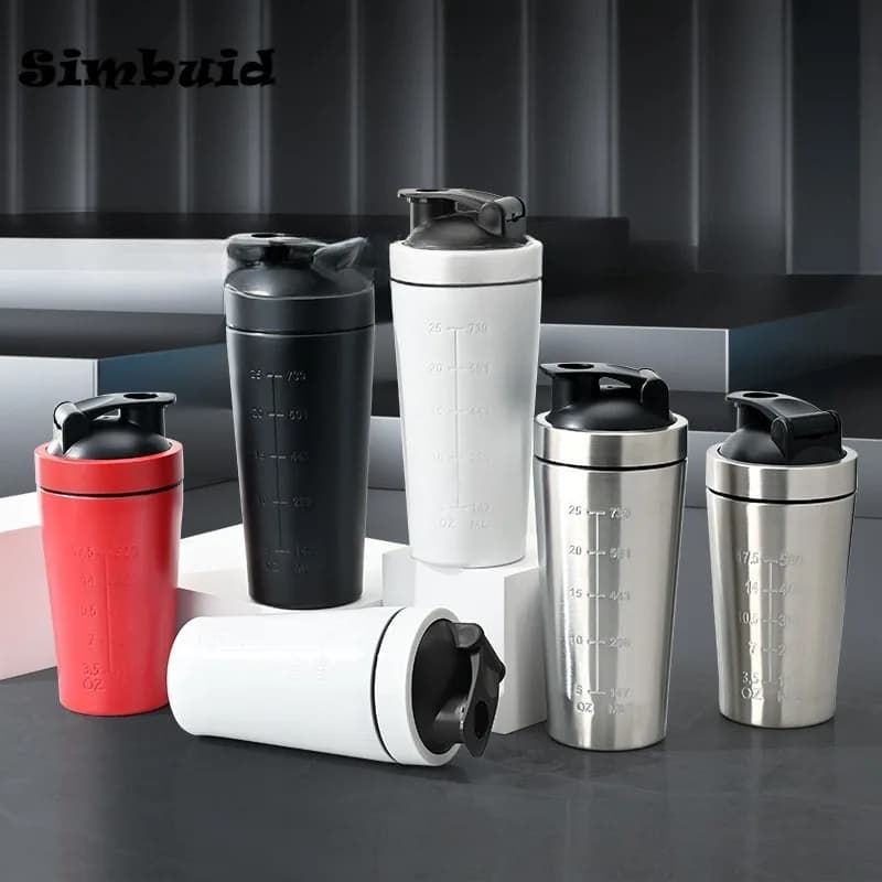 500 ml/750 ml stainless steel protein powder shaker with steel ball and leak-proof Palestra Fitness Sport Whey Shakes Cup