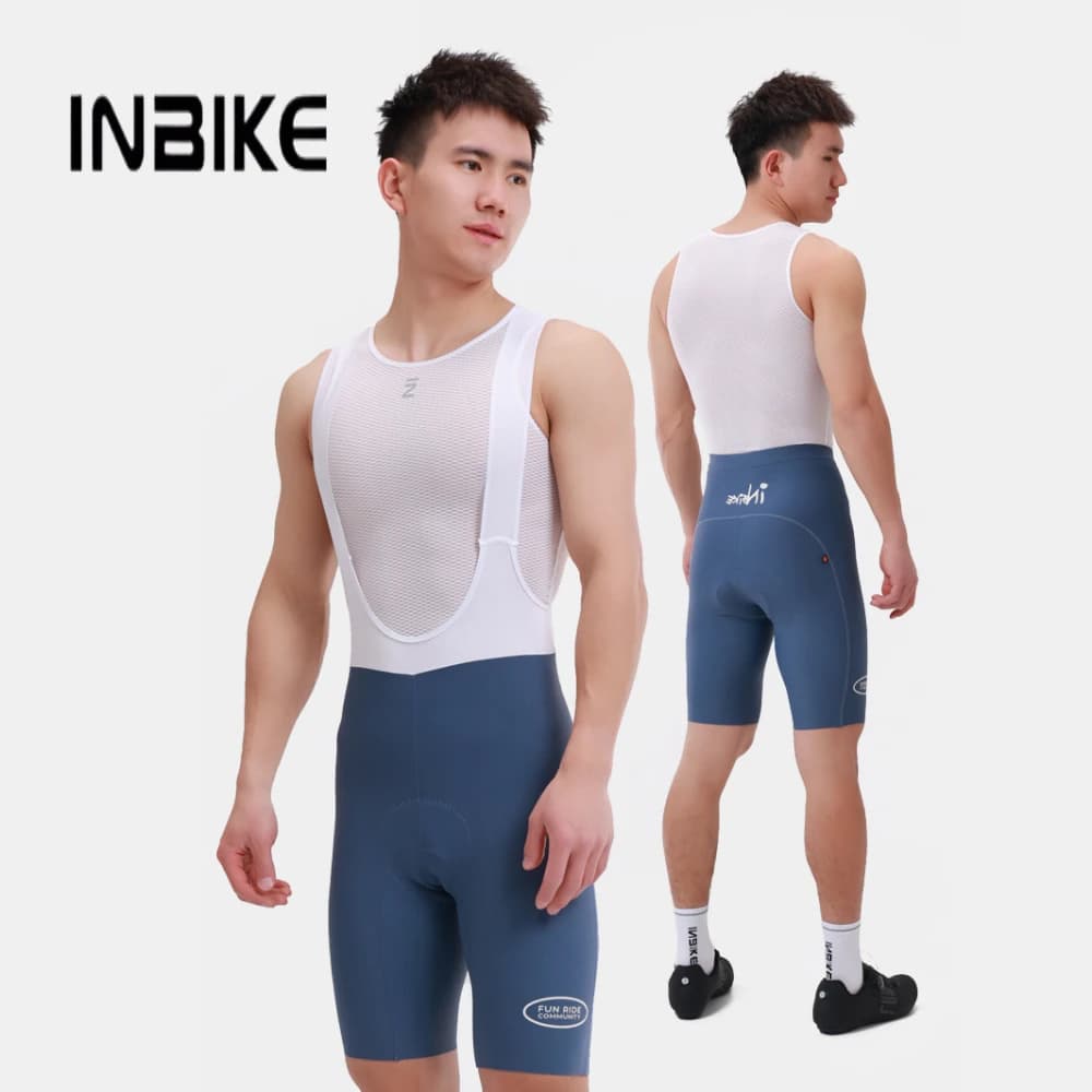 Pantaloncini con bretelle da ciclismo da uomo INBIKE Nuovi pantaloncini da bicicletta da montagna da strada professionali comodi e traspiranti con cuscino imbottito