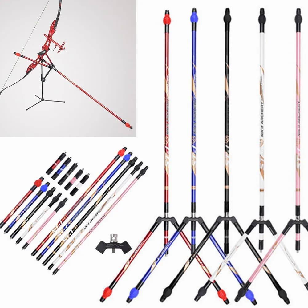 Barra di bilanciamento per arco per tiro con l'arco Stabilizzatore in carbonio da 5"/12"/30" 35 ° V Bar Arco ricurvo Arco composto Tiro da caccia Bersaglio Assorbimento degli urti