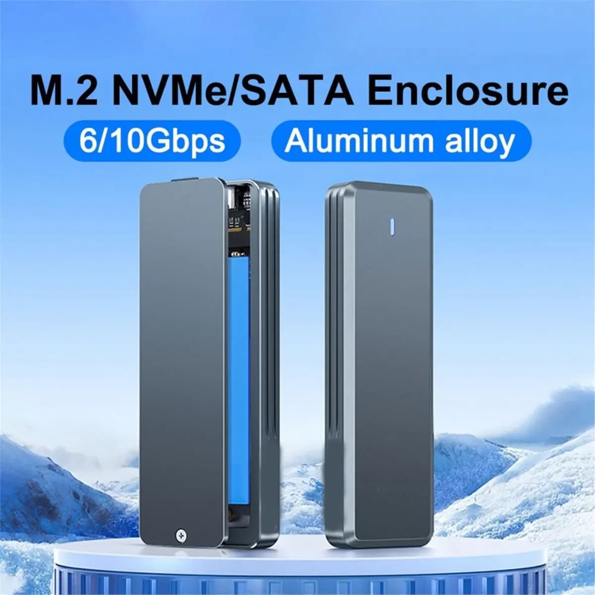 HDL M.2 SSD Enclosure M2 NVMe SATA SSD Adapter 10Gbps USB3.2 Type-C M.2 External Hard Drive Case for PC Laptop