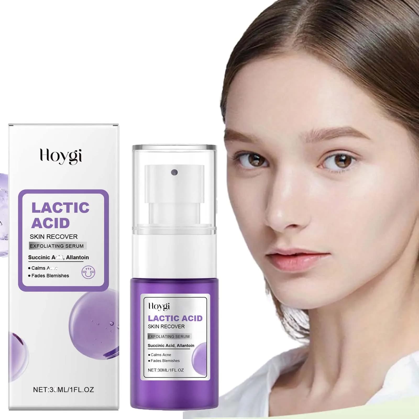 Anti-Acne Exfoliating Serum, Allevia la Secchezza, Reduces Pores, Removes Dead Cells, Scratch with Lactic Acid, Nutrient Essence for Viso