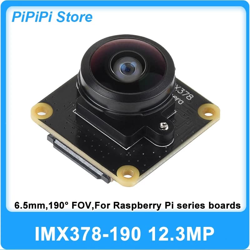 Raspberry Pi series MX378-190 Fisheye Lens Camera 190° FOV 12.3MP 4056 × 3040 6.5mm Focal length For Pi 5 /4B /3B+ /3A+ /Zero 2w