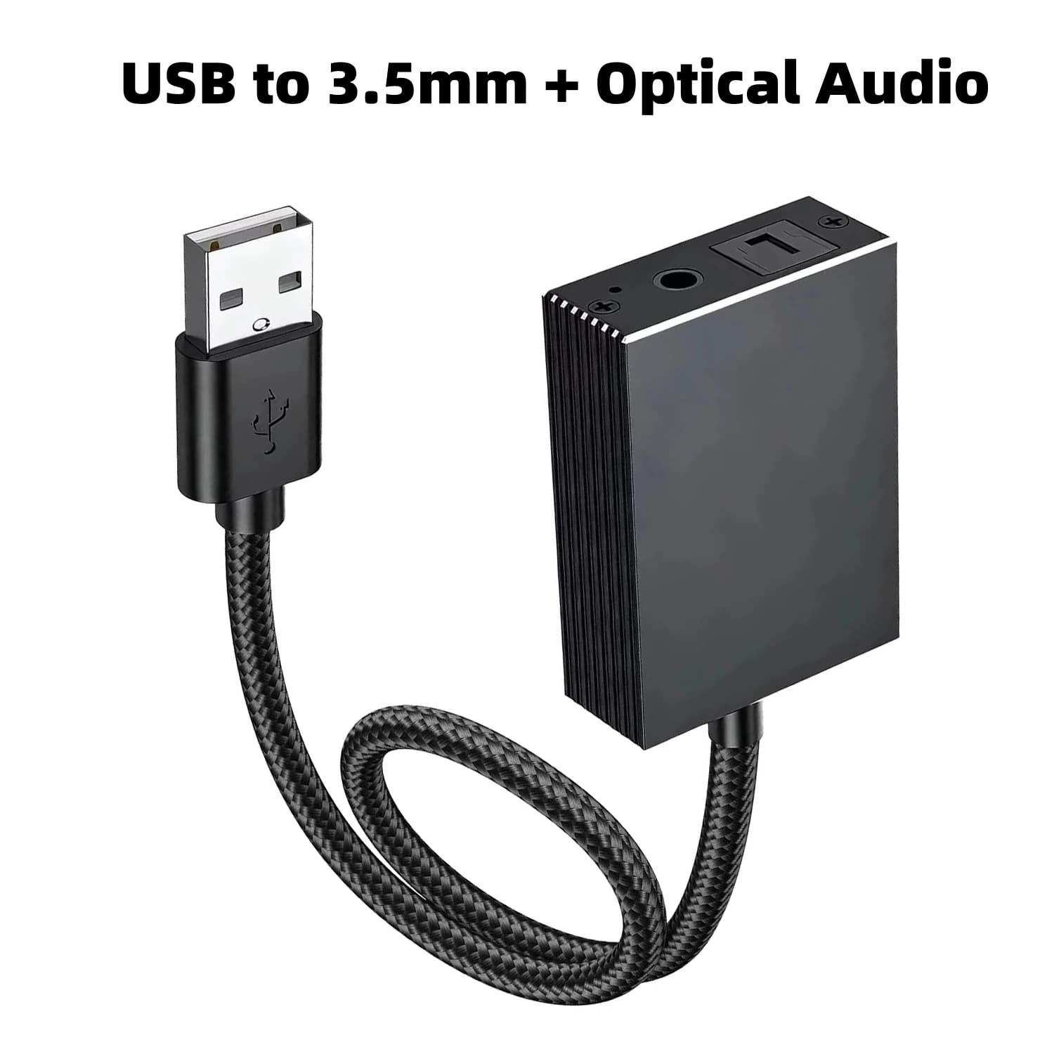 Adattatore audio stereo da USB A a TOSLINK ottico e 3,5 mm - Trasmettitore da USB a S/PDIF unidirezionale per altoparlante portatile PS5/PS4 PC