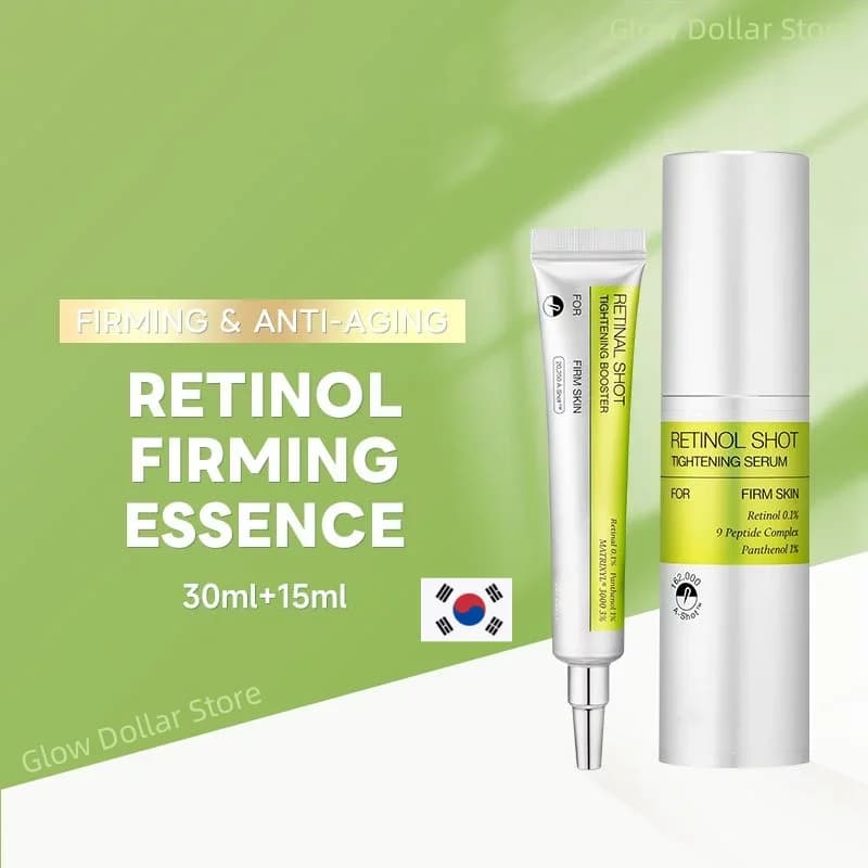 Korean Serum for Skin Care with Retinol, Cream Contour Hydrating and Rassodant Eyes, Lighting Serum for Face with Retinol and Vitamin C, 2 Pieces