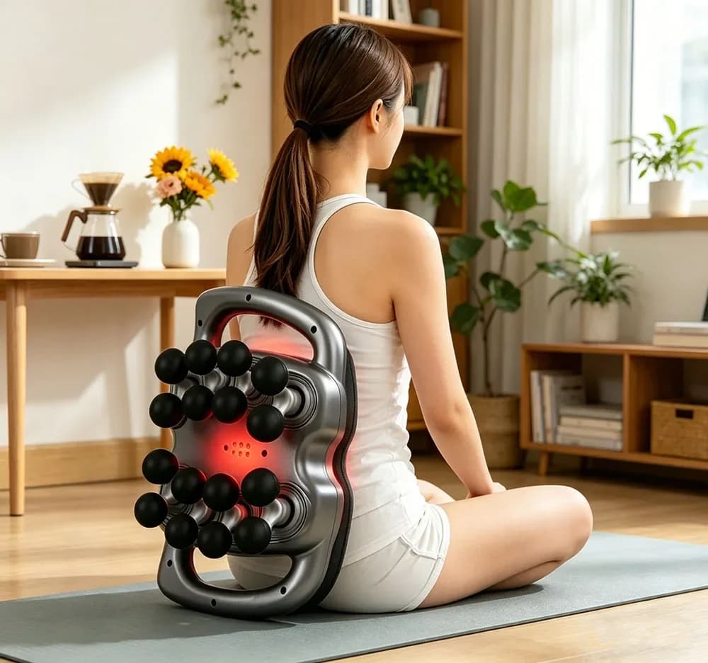Massaggiatore Muscolare Professionale a Vibrazione ad Alta Frequenza con 16 Testine, per Corpo, Gambe, Schiena, Spalle e Vita