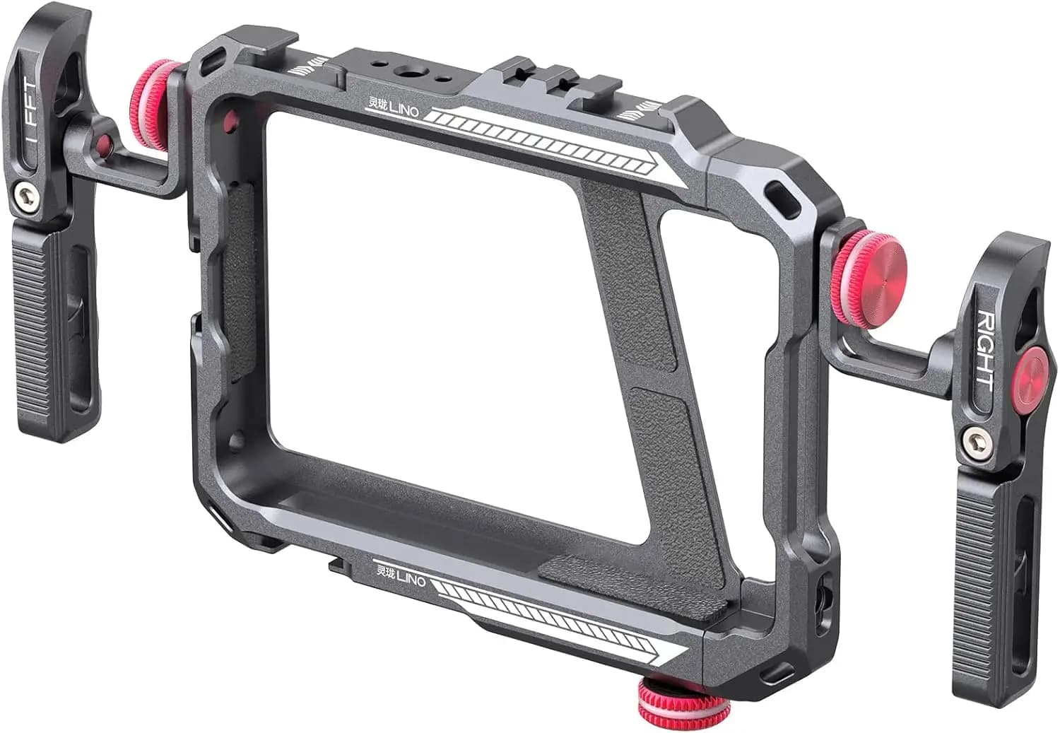 LINO Video Rig for aluminium phone with handle and support for tripod, cold skating for iPhone 16/15 Pro Max/Mini 8 Plus