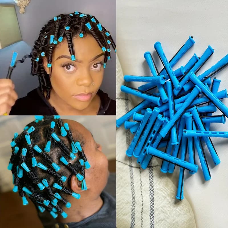 Set of 20 Ferri Arricciacapelli, Adatti per Capelli Naturali, Ferro Arricciacapelli a Onde Fredde, Suitable for Women with Long Hair, Medi e Corti, Instruments for curling Hair