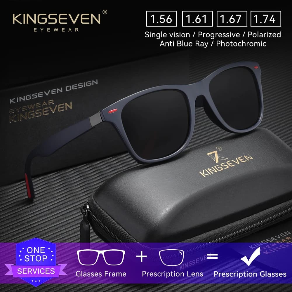 KINGSEVEN causal fashion Optical lenses Sunglasses Miopia prescription Hypermetropia Progressive glasses Man Woman Driving glasses