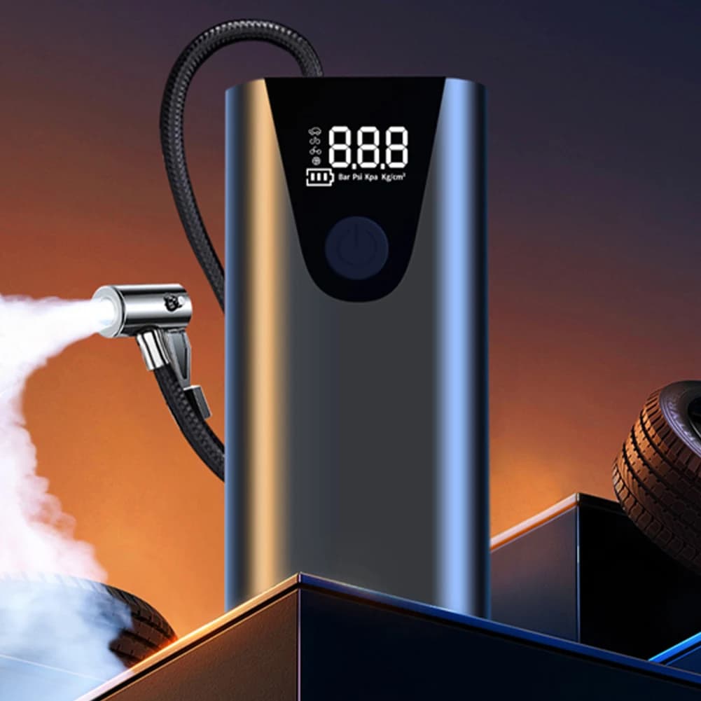 Compressore d'Aria Elettrico ad Alta Precisione, Pompa per Pneumatici con Display Digitale, Gonfiatore Portatile per Auto, Moto, Bici e Palloni