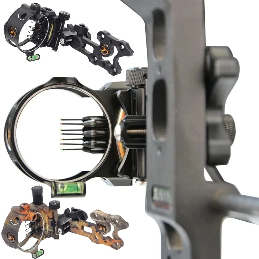 Tiro con l'arco Arco Sight Arco composto regolabile Mirino a cinque pin Lega di alluminio per tiro all'aperto Allenamento Bersaglio Caccia Puntamento