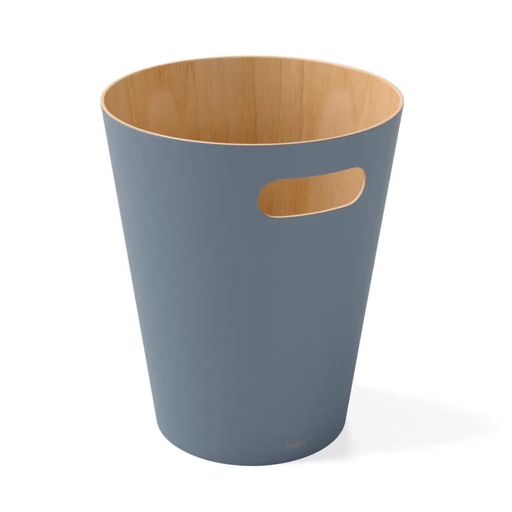 Cestino per Rifiuti in Legno Moderno Woodrow da 2 Galloni, Elegante Contenitore per Spazzatura o Riciclaggio, Adatto per Casa o Ufficio, Colore Ardesia