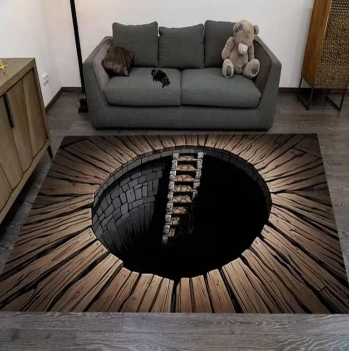Tappeto 3D con Design a Illusione Ottica, Tema per Soggiorno e Corridoio, Zerbino per Pasqua e Festa della Mamma, Perfetto per Amici e Famiglia