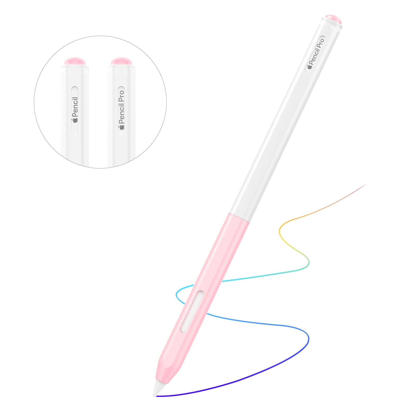 Custodia MoKo per Apple Pencil Pro, Cover Protettiva in Silicone Trasparente per Apple Pencil 2a Generazione con Ricarica Magnetica