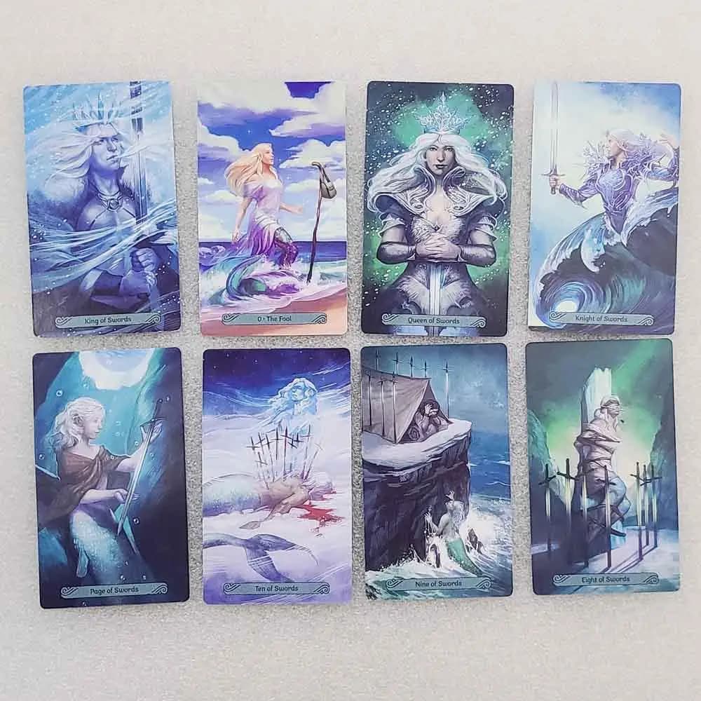 Gioco di carte dei tarocchi della sirena 12x7 cm Manuale di carta da 78 pezzi