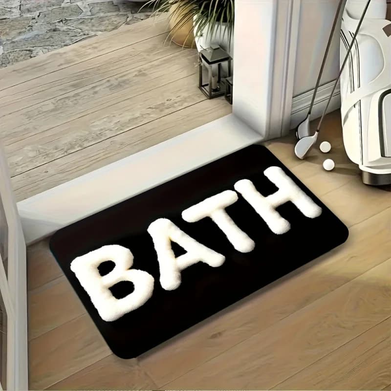 VIKAMA Minimalist Letter Doormat: Non-Slip, Soft, and Cozy Bathroom and Toilet Mat; Entryway and Foyer Rug; Home Decor