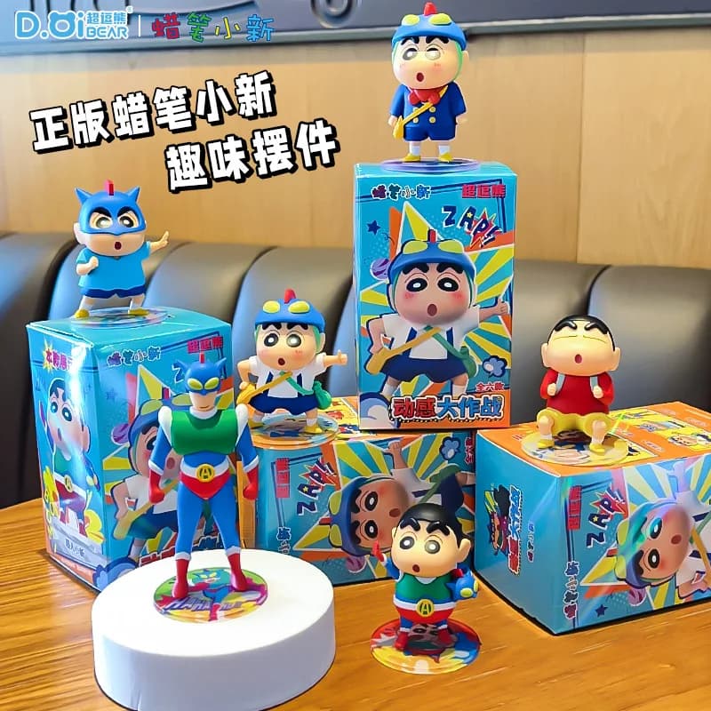Anime Crayon Shin-chan Blind Box Dynamic Battle Personaggi dei cartoni animati Figure Giocattolo Bambole per fan Bambini Regalo di Natale Compleanno