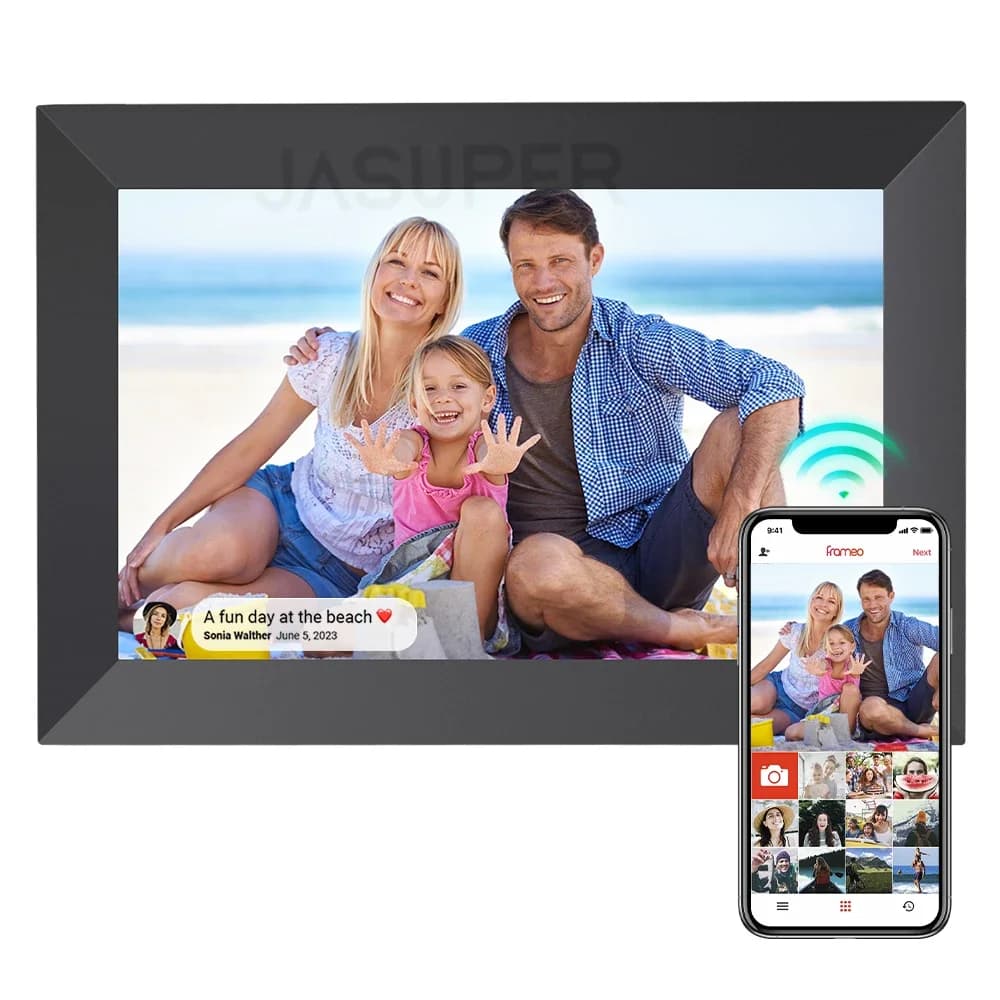 Frameo 32GB di memoria cornice digitale intelligente da 10.1 pollici in legno WiFi IPS HD 1080P cornice digitale elettronica Touch Screen