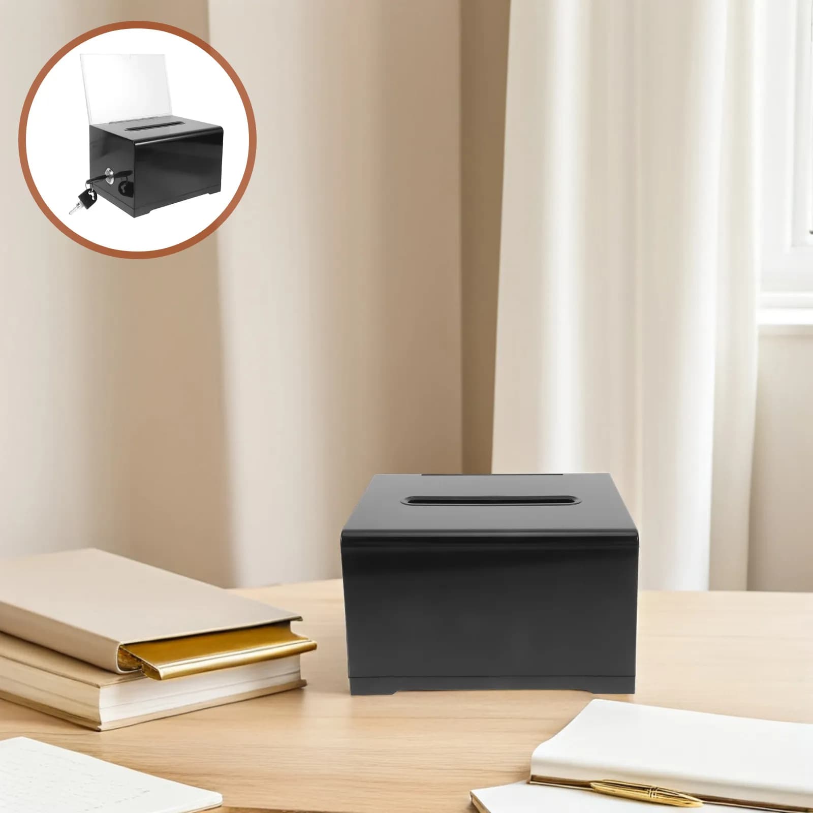 Clear Acrylic Donation Ballot Box Sign Holder Suggestion Storage Container Business Card Collection Voting