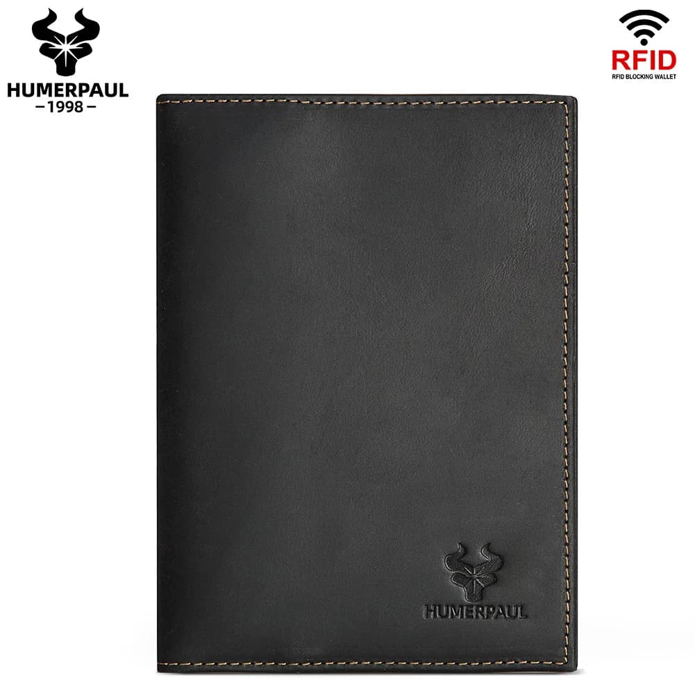 KAVIS RFID anti-theft passport wallet, multi-function ticket holder, document storage bag, anti-degaussing anti-theft brush