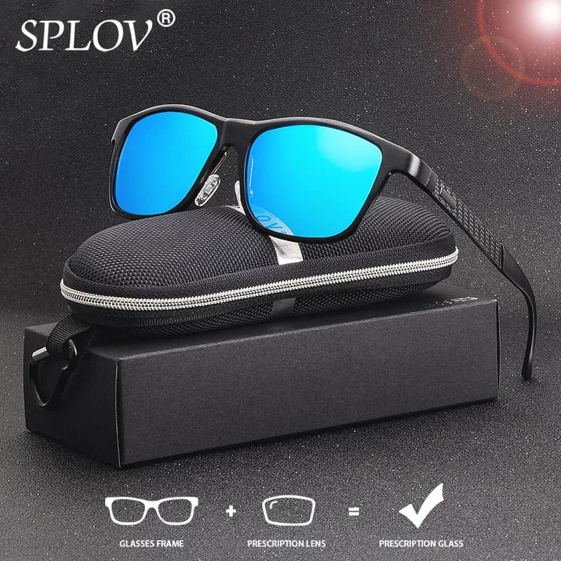 SPLOV Prescription Sunglasses Men's Professional Customized Polarized Lenses Frameless Design Myopia Glasses Driving Glasses